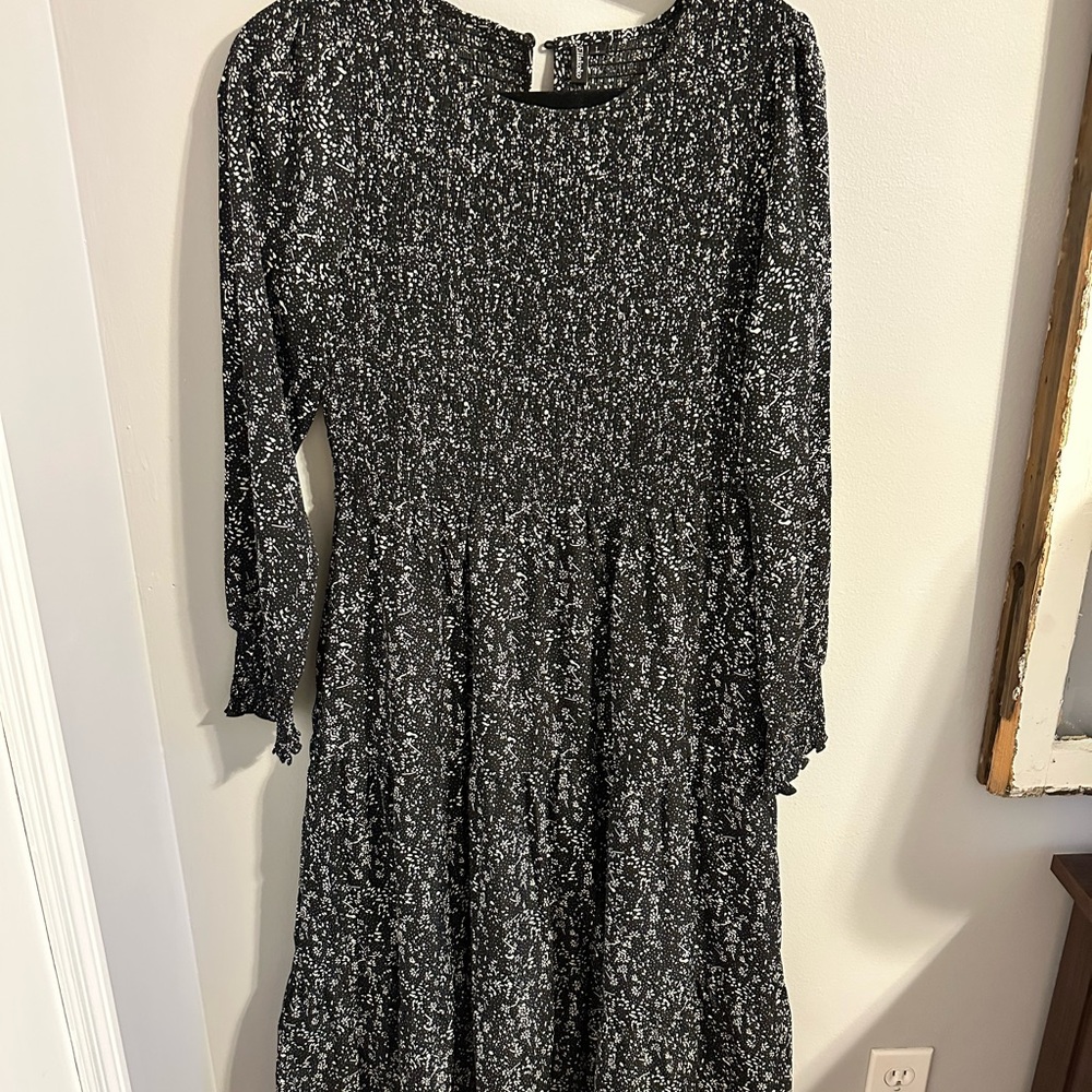 Black and White Floral Dress